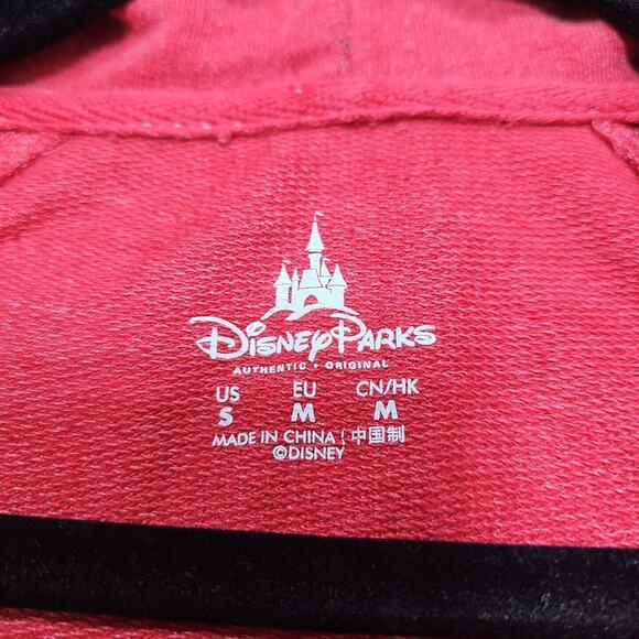 Disney Parks Womens Size S Red Mickey Mouse Embroidered Full Zip Hoodie Sweater - Picture 3 of 13